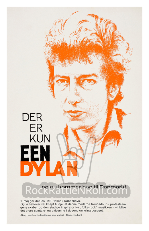 Bob Dylan - 1966 Danish CBS Records Promo Poster