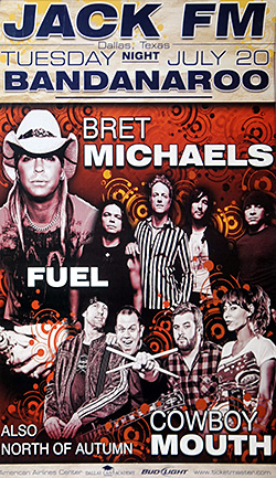 Bret Michaels, Fuel and Cowboy Mouth Jack FM Original Concert Poster