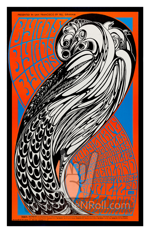 Byrds / Moby Grape - 1967 Fillmore Winterland SF CA Concert Poster