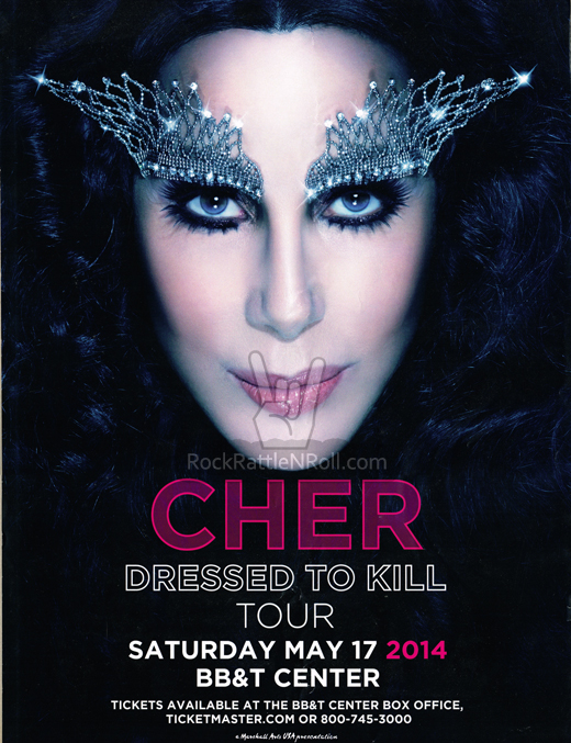 Original Cher May 17, 2014 BB&T Center Fort Lauderdale, FL Concert Poster
