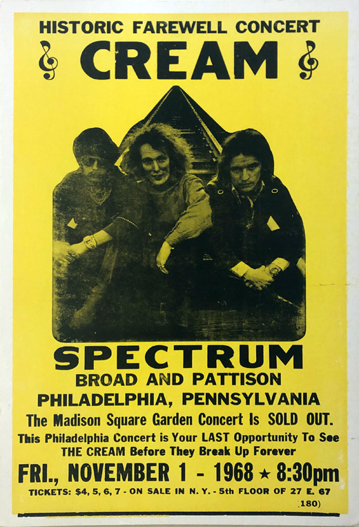 Cream - 1968 Historic Farewell Repro Concert Poster
