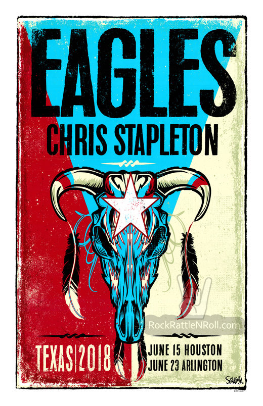 Eagles / Chris Stapleton - 2018 Arlington / Houston Concert Poster
