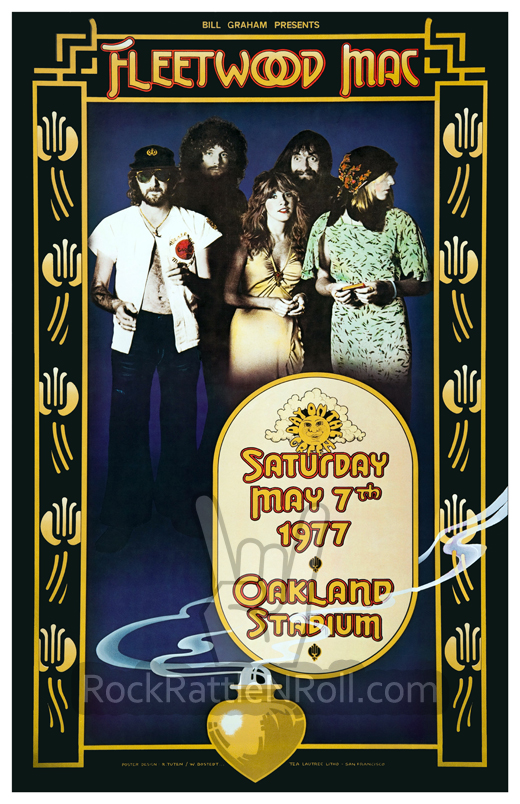 Fleetwood Mac - May 7, 1977 Oakland Stadium Day On The Green Oakland, CA Concert Poster