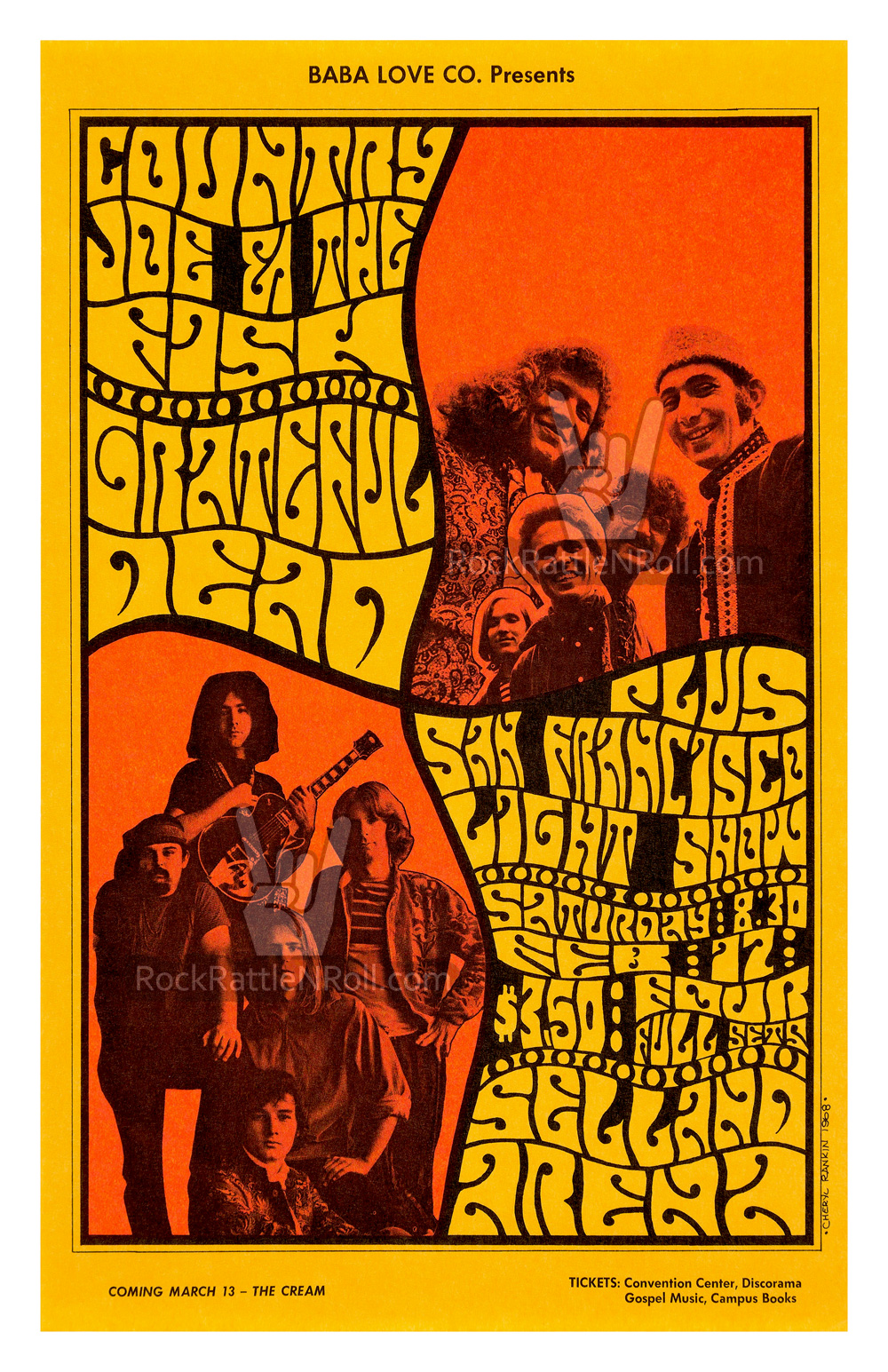 Grateful Dead - 1968 Selland Arena Fresno, CA Concert Poster