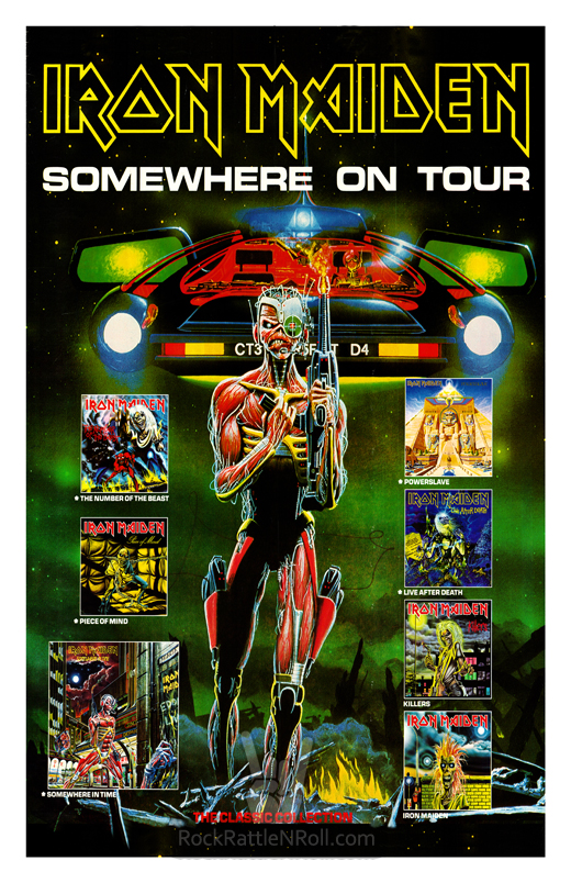Iron Maiden - 1987 Somewhere On Tour Repro Promo Poster