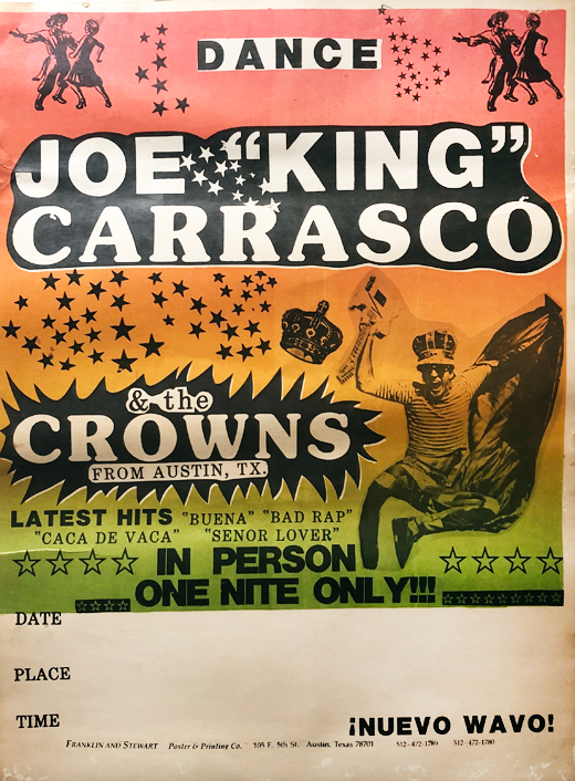 Joe King Carrasco - 1980? Austin Texas Concert Poster