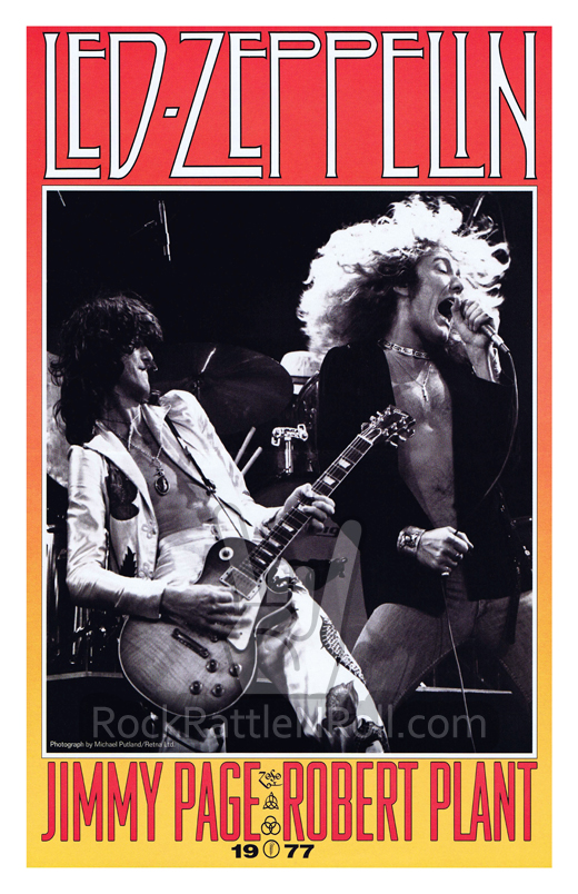 Led Zeppelin - Jimmy Page Robert Plant Guitar Player Magazine Poster