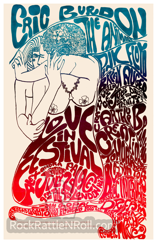 Love In Festival - July 29, 1967 London, UK Concert Poster