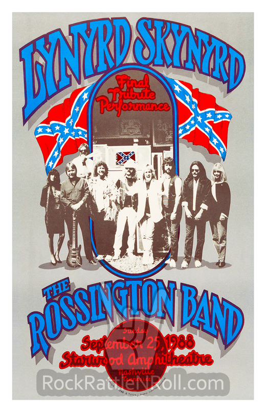Lynyrd Skynyrd - September 25, 1988 Starwood Amphiteater Nashville, TN Concert Poster