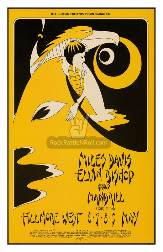 Miles Davis - May 6-9, 1971 Fillmore West SF CA Concert Poster