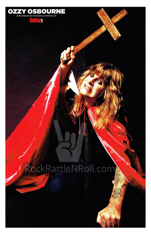 Ozzy Osbourne - 1985 Guitar One Wall Magazine Repro Poster