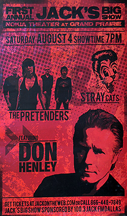 Stray Cats / Pretenders / Don Henley - Concert Poster
