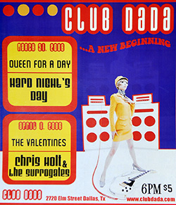 Queen For A Day Hard Nights Day, The Valentines, Chris Holl Concert Poster
