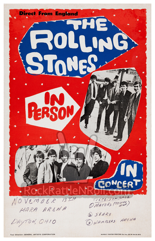 Rolling Stones - November 13, 1964 Hara Arena Dayton, OH Concert Poster