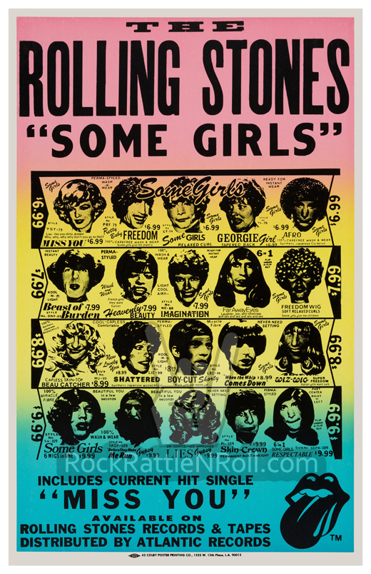 Rolling Stones - 1978 Some Girls Promo Poster