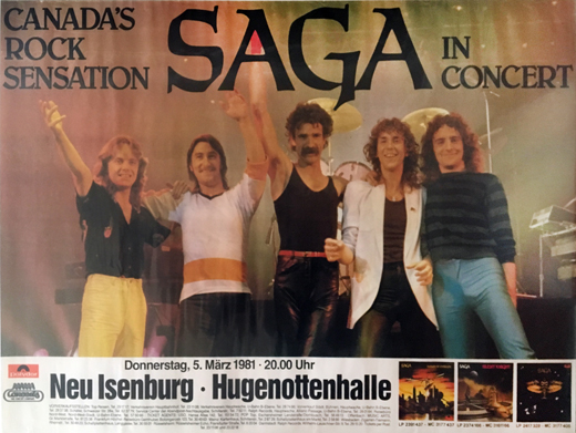 Saga - March 5, 1981 German Concert Poster