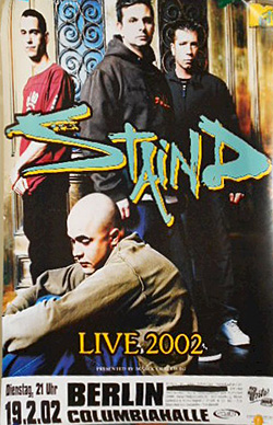 Staind 2002 Columbiahalle Berlin Germany Original Concert poster