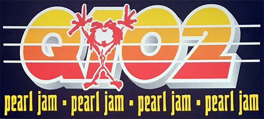 Pearl Jam - Q102 Rock Radio Promo Sticker