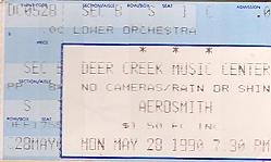 Aerosmith Ticket Stub 05-20-90 Deer Creek Music Center - IN