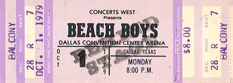 Beach Boys 10-01-79 Convention Center Arena Dallas, TX