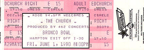 The Church - 06-01-90 Bronco Bowl Arena - Dallas, TX