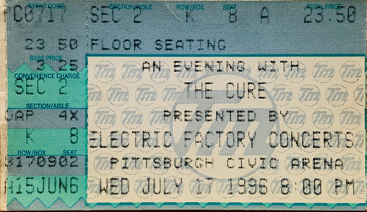 The Cure - 07-17-96 Electric Factory - Pittsburg, PA