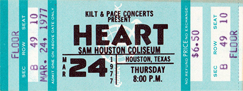 Heart 03-24-77 Sam Houston Coliseum - Houston, TX