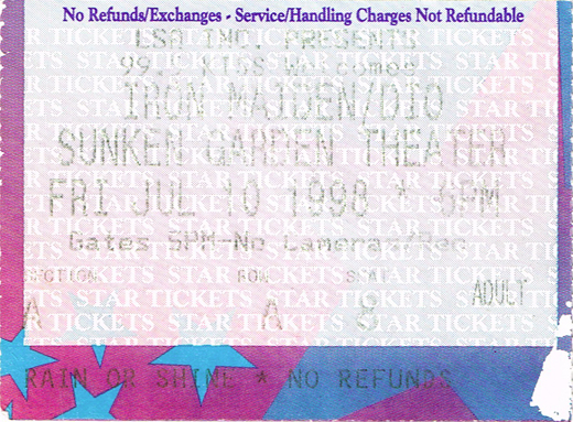 Iron Maiden 07-10-98 Sunken Gardens - San Antonio, TX