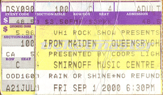 Iron Maiden 09-01-00 Smirnoff Music Center - Dallas, TX