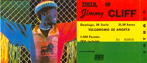 Jimmy Cliff Ticket Stub 06-28-97 Velodromo De Anoeta - Spain