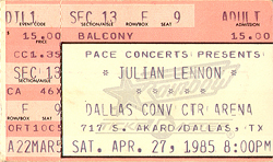 Julian Lennon - 04-27-85 Dallas Convention Center - Dallas, TX
