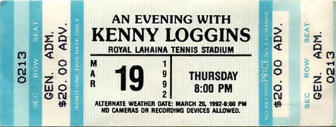 Kenny Loggins - 03-19-92 Royal Lahaina Tennis Stadium - Maui, HI