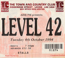 Level 42 - 10-04-94 Town and Country Club - Leeds, UK
