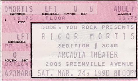 Rigor Mortis 03-24-90 Arcadia Theater - Dallas, TX