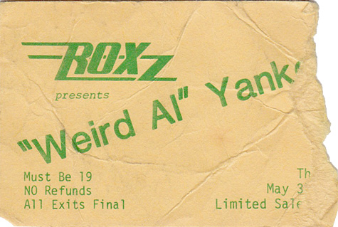 Weird AL Yankovic May 3, 1988 The Roxz Hollywood, CA